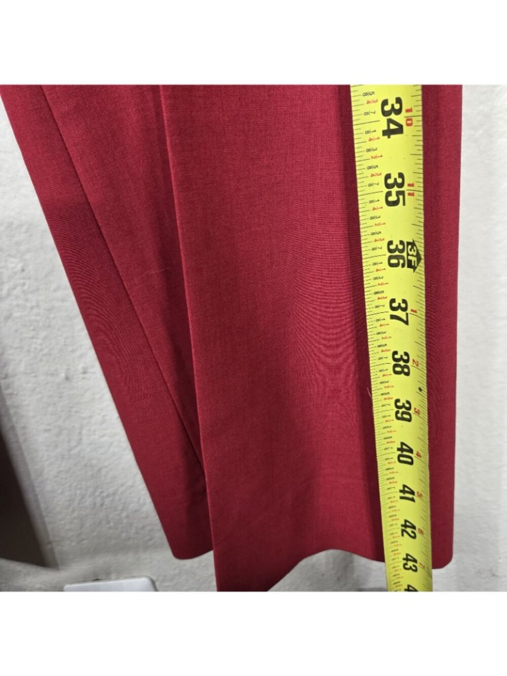 Theory Womens Red Wool Cupro Blend Flared Leg Dress Pants Size 4 Tailored - Picture 13 of 16